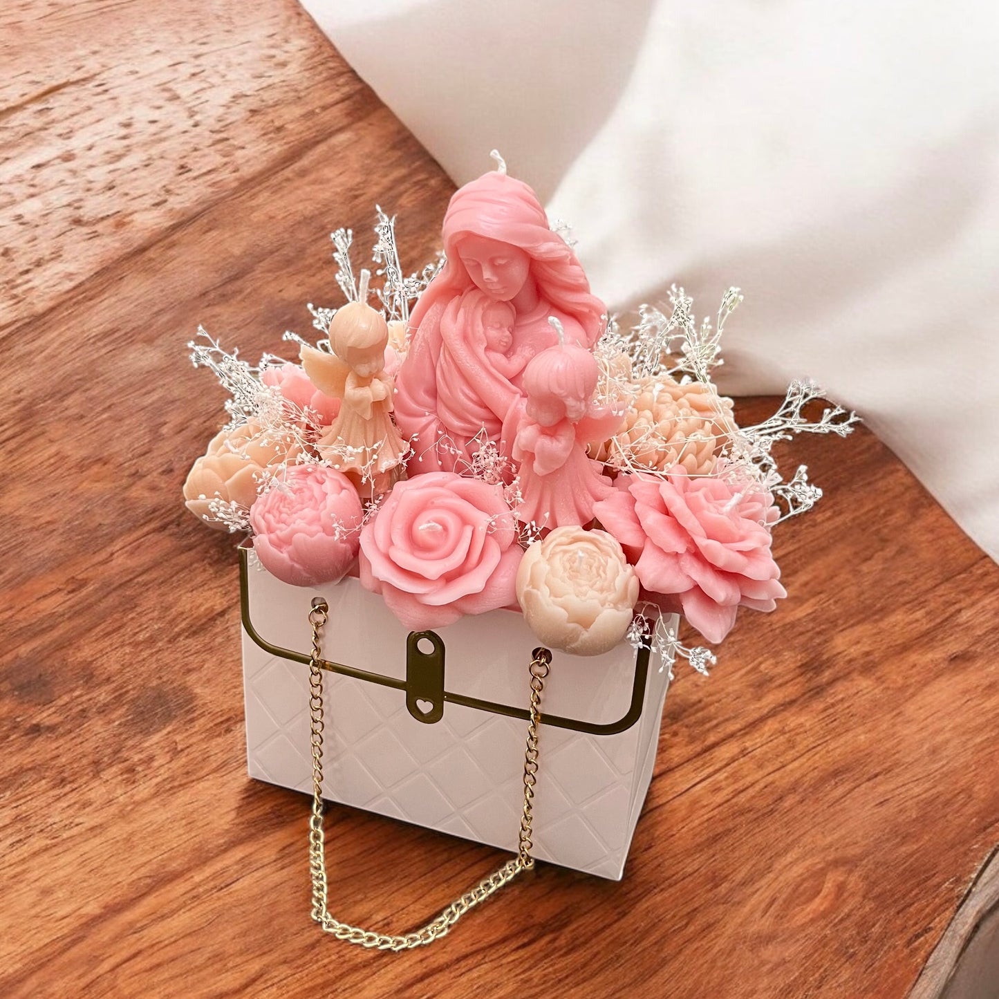 Bouquet of flowers and mother