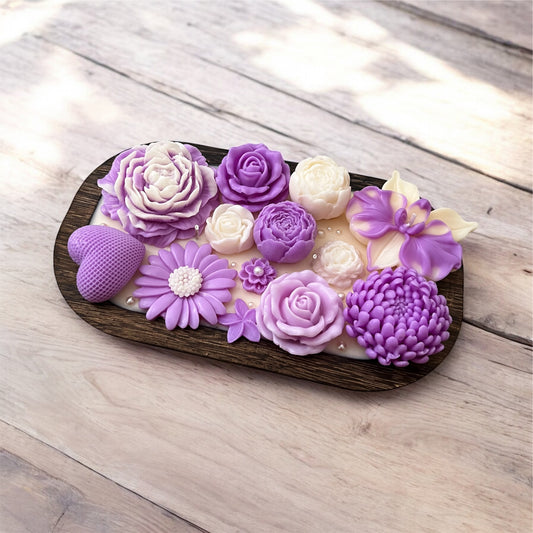 Cuenco de madera con perlas