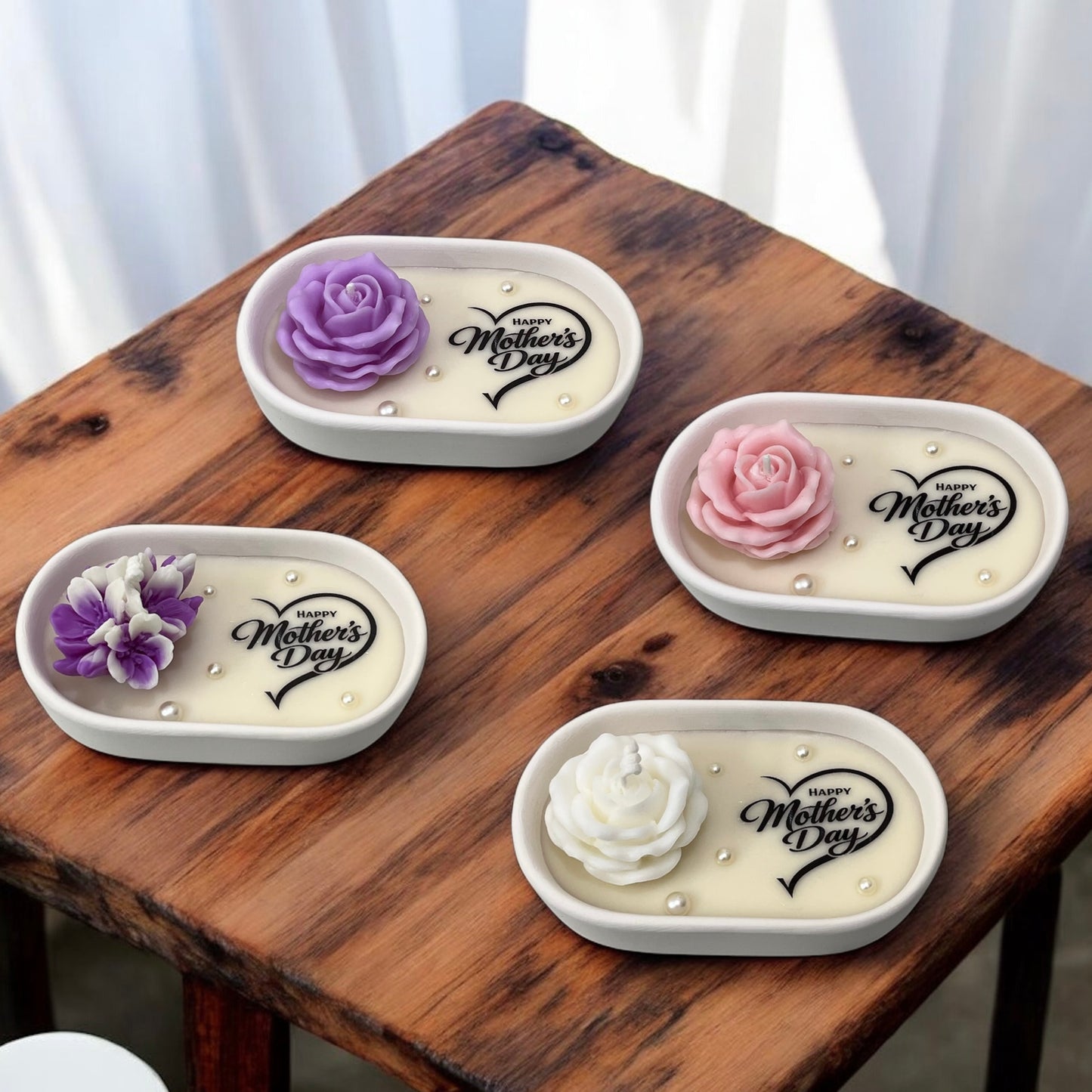 Base with personalized flower