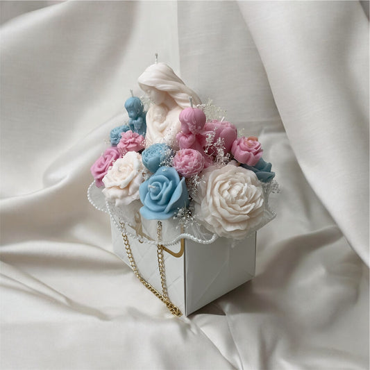 Gender reveal flower box purse