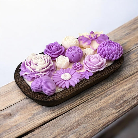 Cuenco de madera con perlas