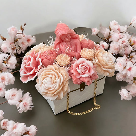 Bouquet of flowers and mother