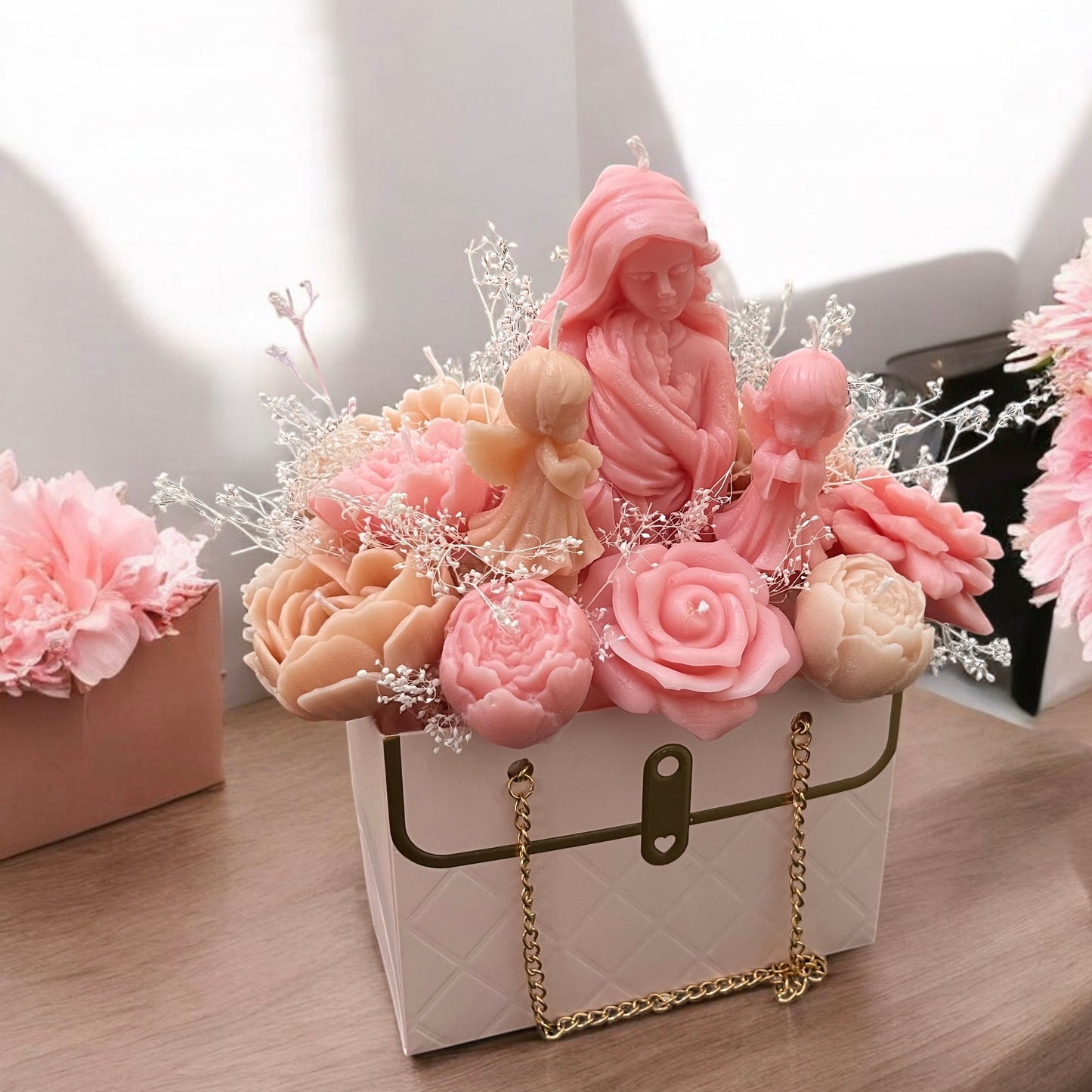 Bouquet de flores y madre