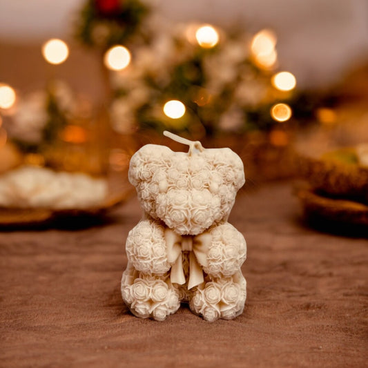 Oso de flores con moño