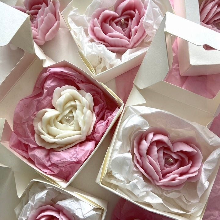 Rosa de corazón en cajita