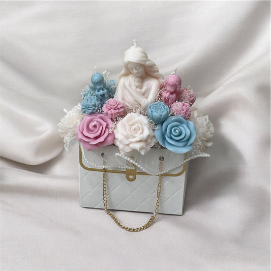 Gender reveal flower box purse